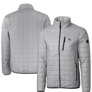 Men's NEW Cutter& Buck Gray Kansas City Chiefs Insulated Full-Zip Jacket Size XL